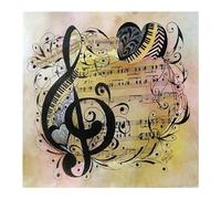 Diamond Painting Nota musicale,Diamond Painting Kit Completo,5D Fai Da Te Pittura Diamante Adulti Bambini Strass Ricamo a Punto Croce per Soggiorno Parete Decorazione Rotondo,30x30cm