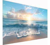 Diamond Painting Nuvola bianca Diamond Painting Kit Completo alba 5D Grande Pittura a Diamante, DIY Kit Pittura Diamante Ricamo Diamante Piazza Completo per Decorazione Casa, Regalo 50x100cm Z1-387