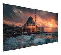 Diamond Painting Onde Dell'Oceano, 5D Diamond Painting Kit Completo Architettura, DIY Pittura Diamante Quadri Con Perline Kits, Pittura Diamante Adulti Strass Punto Croce, Decorazioni, 60x30cm L-3959