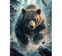 Diamond Painting Orso, 5D Diamond Painting Kit Completo Animale, DIY Mosaico Diamantini Crystal Art Artigianale, Passatempo per Adulti Disegni con Perline da Attaccare, per Decorazione 40X50cm Q-82