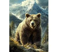 Diamond Painting Orso, 5D Diamond Painting Kit Completo Animale, DIY Mosaico Diamantini Crystal Art Artigianale, Passatempo per Adulti Disegni con Perline da Attaccare, per Decorazione 40X50cm E-68