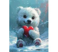 Diamond Painting Orso Amore Diamond Painting Kit Completo, 5D Pittura Diamante Kit per Adulti Principianti, DIY Strass Ricamo Croce Craft Arts Mosaici Pittura Diamante for Home Wall Decor 25x35cm s-19