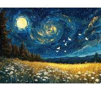 Diamond Painting Paesaggi Diamond Painting Kit Completo Luna 35x50 cm, 5D Pittura Diamante Kit Ricamo a Punto Croce Artigianale, Diamantini Crystal Art Pittura Kit, Decorazioni Parete, Model539