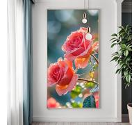 Diamond Painting Paesaggio, 5D Diamond Painting Kit Completo, Pittura Diamante Fiore, DIY Quadrato Strass Ricamo Mosaico Disegni con Perline, Diamantini Crystal Art per Decorazioni Casa 40x80 cm P-7