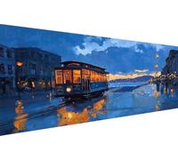 Diamond Painting Paesaggio Diamond Painting Adulti Città 5D Diamonds Paintings Kit,Adulti Completo,DIY Trapano Completos Strass Ricamo a Punto Croce Paintings Per Decorazioni Da Parete 50x100cm YZ-736