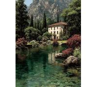 Diamond Painting Paesaggio Diamond Painting Adulti, Pittura Diamante Cabina Diamantini Crystal Art 5D DIY Strass Ricamo a Punto Croce Artigianale Kit per Decorazioni Casa Parete 90x120 cm -wyl2506AJ