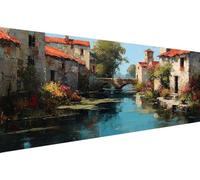 Diamond Painting Paesaggio Diamond Painting Adulti Riva Del Lago 5D Diamonds Paintings Kit, Adulti Completo, DIY Trapano Completos Strass Ricamo Per Decorazioni Da Parete Mobili Regalo 30x60cm YZ-748