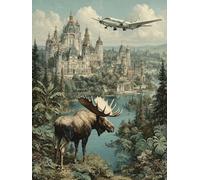 Diamond Painting Paesaggio Diamond Painting Bambina Aereo, Passatempo per Adulti Kit con Perline Quadrate, 35x50cm DIY Strass Ricamo a Punto Croce Pittura a Diamante, Decorazioni Casa, Regalo -TL68IR