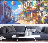 Diamond Painting Paesaggio Diamond Painting Bambina Mongolfiera Pittura Digitale kits,Fai Da Te Pittura Diamante Crystal Art Hobby Creativi Adulti kit Punto Croce Quadri,Regalo Donna 40x100cm LT-122