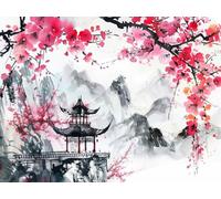 Diamond Painting Paesaggio Diamond Painting Kit Completo, 5D Puzzle Pittura Diamante DIY Diamantini Crystal Art Bambini, Diamond Art Hobby Adulti Punto de Cruz per Casa Parete Giappone 40x50 cm Pd706