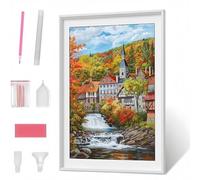 Diamond Painting Paesaggio Diamond Painting Kit Completo Architettura Diamante Crystal Art 5D Pittura Diamante Strass Ricamo a Punto Croce Pittura Kit per Decorazione, Regalo 80 x 100 cm PJY1 G-A