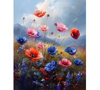 Diamond Painting Paesaggio Diamond Painting Kit Completo, Fiore Pittura Diamante Adulti Fai da Te 5D Round Diamantini Crystal Art Ricamo a Punto Croce Artigianale per Decorazione Casa 20x30cm z-3954