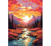 Diamond Painting Paesaggio Diamond Painting Kit Completo Montagna 5D Pittura A Diamante per Adulti, DIY Mosaico Diamantini Crystal Art, Strass Ricamo A Punto Croce, Regalo Donna Uomo 60x90cm G-1109