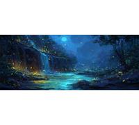 Diamond Painting Paesaggio Grandi Dimensioni, 5D Cascata Diamond Painting Kit Completo, Pittura Diamante Fai da Te Strass Ricamo a Punto Croce per Adulti Decorazione da Parete 160x80 cm -LR335