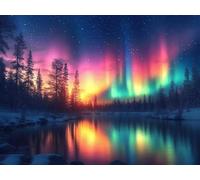 Diamond Painting Paesaggio Kit Completo, Diamond Painting Bambini Aurora, Pittura Diamante 5D DIY Quadri con Perline, Mosaico Diamantini Ricamo a Punto Croce, Crystal Art Home Decor 60x45cm L2-836