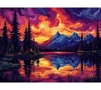 Diamond Painting Paesaggio Kit Completo, Diamond Painting Bambini Montagne, Pittura Diamante 5D DIY Quadri con Perline, Mosaico Diamantini Ricamo a Punto Croce, Crystal Art Home Decor 45x35cm L2-905