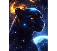 Diamond Painting Pantera Nera Diamond Painting Adulti Animale, 5D DIY Pittura Diamante Kit Completo, Diamantini Crystal Art, Pittura Diamante Kits, Decorazione per Casa, Regalo 60X80CM, Model 856