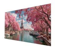 Diamond Painting Parigi, Fai Da Te Diamantini Crystal Art Kit Pittura Bambini, Diamond Painting by Numbers Paesaggio, Quadri Da Dipingere Numerati Diamante Kit Punto Croce, Regalo 60x30 CM model-667