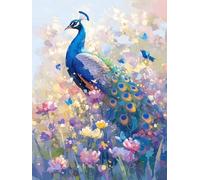 Diamond Painting Pavo Colore Diamond Painting Adulti, DIY Bambini Principianti Diamanti Arte, 5D Mosaico Creativo Cristallo Arte Accessori, per Casa Pareti Decorativi Donne Festa Regali 60x80cm w-410