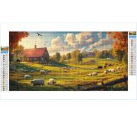 Diamond Painting Pecora Diamond Painting Adulti Azienda Agricola 60x120cm Grandi Dimensioni Pittura Diamante Kit, 5D DIY Diamantini Crystal Art Ricamo a Punto Croce Kits, Decorazioni Casa G1-1045
