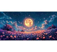 Diamond Painting per Adulti, Fiori Grande Misura XXL Pittura con Diamanti per Adulti, Arte con Strass, Luna Principianti Diamond Painting Kit Completo Set,Decorazione Regalo Donna 30x60cm J0K-3