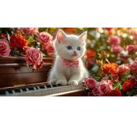 Diamond Painting per Adulti, Gatto Grande Misura XXL Pittura con Diamanti per Adulti, Arte con Strass, Fiori Principianti Diamond Painting Kit Completo Set,Decorazione Regalo Donna 30x60cm J0K-53