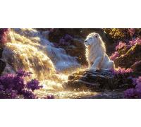 Diamond Painting per Adulti, Leone Grande Misura XXL Pittura con Diamanti per Adulti, Arte con Strass, Cascate Principianti Diamond Painting Kit Completo Set,Decorazione Regalo Donna 30x60cm J0K-87