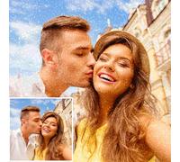 Diamond Painting Personalizzato con Foto, Kit Completo Pittura Diamante Personalizzata, DIY Puzzle Diamond Painting, Regalo per La Decorazione di Arte Domestica, Diamante Rotondo 70x100cm