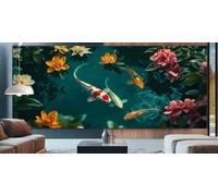 Diamond Painting pesce koi Diamond Painting Bambina fiore Pittura Diamante Kit Completo Numeri Passatempo per Adulti mosaico Ricamo a Punto Croce Artigianale per Decor Casa Regalo Donna 70x160cm D3