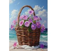 Diamond Painting pianta Diamond Painting Kit Completo, 5D cesto di fiori Diamantini Crystal Art Hobby Creativi Adulti, DIY Diamante Strass Ricamo a Punto Croce per Adulti Bambini 50 x 70 CM YI-48
