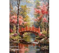 Diamond Painting Piccolo Ponte, 5D Diamond Painting Kit Completo Paesaggio, DIY Disegni con Perline da Attaccare, Diamantini Crystal Art Ricamo a Punto Croce Kit per Decorazioni 90 x 120 cm -KF2506FC
