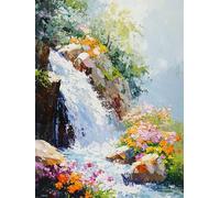 Diamond Painting Pittura, DIY Diamond Painting Kit Completo, 5D Diamanti Hobby Creativi Adulti Diamanti per Pittura Cascate Ricamati Principianti, per Regalo Casa Decorazione Murale 45x60 cm JZ-224