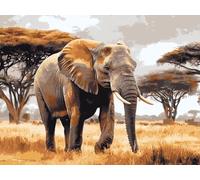 Diamond Painting Prateria, 5D Diamond Painting Kit Completo Elefante 40x50cm, DIY Pittura Diamante Crystal Art Artigianale Kit, Diamante Disegni con Perline da Attaccare Ricamo a Punto Croce, Model768