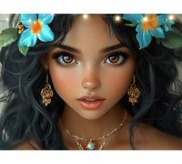 Diamond Painting Ragazza Diamond Painting Kit Completo Fiore Kit Per La Pittura in 5D con Diamanti, Diamantini Crystal Art, Ricamo A Punto Croce Paintings per Decorazione da Parete 50x65cm K9-1165