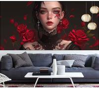 Diamond Painting Rosa Diamond Painting Bambina Bellezza Pittura Digitale kits,Fai Da Te Pittura Diamante Crystal Art Hobby Creativi Adulti kit Punto Croce Quadri,Decor Regalo Donna 60x120cm LT-156