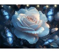 Diamond Painting Rosa Diamond Painting Kit Completo Farfalla Kit Per La Pittura in 5D con Diamanti, Diamantini Crystal Art, Ricamo A Punto Croce Paintings per Decorazione da Parete 25x35cm K9-1002