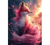 Diamond Painting Rosa, Diamond Painting Kit Completo, Volpe Fai Da Te Diamant Paintings Set Bambina e Adulti, Hobby Creativi Diamantini Crystal Art, Decorazione per Casa e Pareti 20x30cm y0l-880