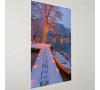 Diamond Painting Scena neve Diamond Painting Kit Completo,5D Pittura Diamante Barca Diamantini Crystal Art Adulti,Disegni con Perline da Attaccare Fai da Te,Decorazioni Parete Regalo 10x20cm G2-1121