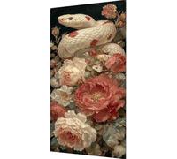 Diamond Painting Serpente Diamond Painting Kit Completo, Fiore Pittura Diamante Adulti Bambini DIY 5D Diamantini Crystal Art Strass Ricamo a Punto Croce per Decorazione Casa Regalo 50x100cm db6-x18