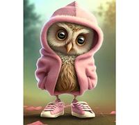 Diamond Painting Set di immagini per adulti e bambini, 5D Diamond Painting di animali, fai da te con cristalli artistici, kit per pittura a croce per la casa, decorazione parete (gufo, 30 x 40 cm)