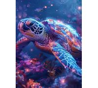 Diamond Painting Tartarughe Marine Diamond Painting Adulti, Pittura Diamante Animale Diamantini Crystal Art 5D DIY Strass Ricamo a Punto Croce Artigianale Kit per Decorazioni Casa 80X110Cm -wyl2506P9