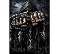 Diamond Painting Teschio Catena,Puzzle Diamond Painting Kit 5D Completo Full,Tema Horror Diamond Art Kit Gothic Mosaico Fai Da Te Puzzle Diamond Decorazioni Casa,40 x 60 cm