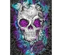 Diamond Painting Teschio e Farfalle,Puzzle Diamond Painting Kit 5D Completo Full,Tema Horror Diamond Art Kit Gothic Mosaico Fai Da Te Puzzle Diamond Decorazioni Casa,40 x 50 cm