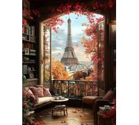 Diamond Painting Torre Eiffel, 5D Diamond Painting Kit Completo Città, Disegni con Perline da Attaccare Kit Pittura Adulti, Fai Da Te Diamantini Crystal Art, Decorazione Casa Regalo 50x65cm 0-4810