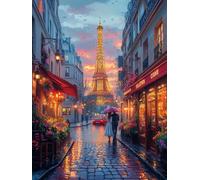 Diamond Painting Torre Eiffel, 5D Diamond Painting Kit Completo Città, DIY Disegni con Perline da Attaccare Kit per Adulti, Diamantini Crystal Art, Decorazione Casa, Regalo Donna 50x65cm 0-2420