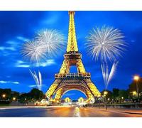 Diamond Painting Torre Eiffel Diamond Painting Kit Completo Fuochi d'artificio Pittura Diamante Kit Completo, Passatempo per Adulti Set Diamantini Crystal Art per Decorazione Della 45x60cm, Model252