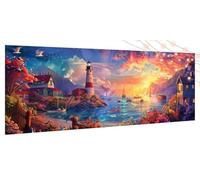 Diamond Painting Tramonto, Diamond Painting Adulti Faro, DIY Diamantini Crystal Art Kits, Diamante Cristallo Pittura Digitale Arte Strass Ricamo, Grandi Decorazione per Casa e Pareti 60x130cm T583