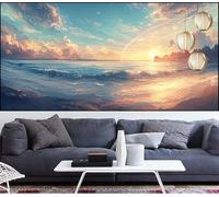 Diamond Painting Tramonto Diamond Painting Bambina Spiaggia Pittura Digitale Kits,Fai Da Te Pittura Diamante Crystal Art Hobby Creativi Adulti Kit Punto Croce Quadri Con Perline Decor 90x180cm QL-664