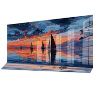 Diamond Painting Tramonto Diamond Painting Grandi Dimensioni 150 x 60 cm, 5D Pittura Diamante Kit Completo DIY Puzzle Crystal Art Pittura a Diamante per Casa Decorazioni Casa Parete Barca A Vela C-747