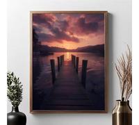 Diamond Painting Tramonto, Diamond Painting Kit Completo Sentiero Pittura Diamante Bambina e Adulti, Diamantini Crystal Art Kit Mosaico, Hobby Creativi Adulti per Decorazione, Regalo 30x40cm JPF B-S